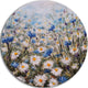 Glade Of Cornflowers And Daisies, Floral Round Wall Art, 36"