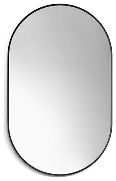 Ispra 36" Oval Bathroom/Vanity Aluminum Framed Wall Mirror, Matt Black