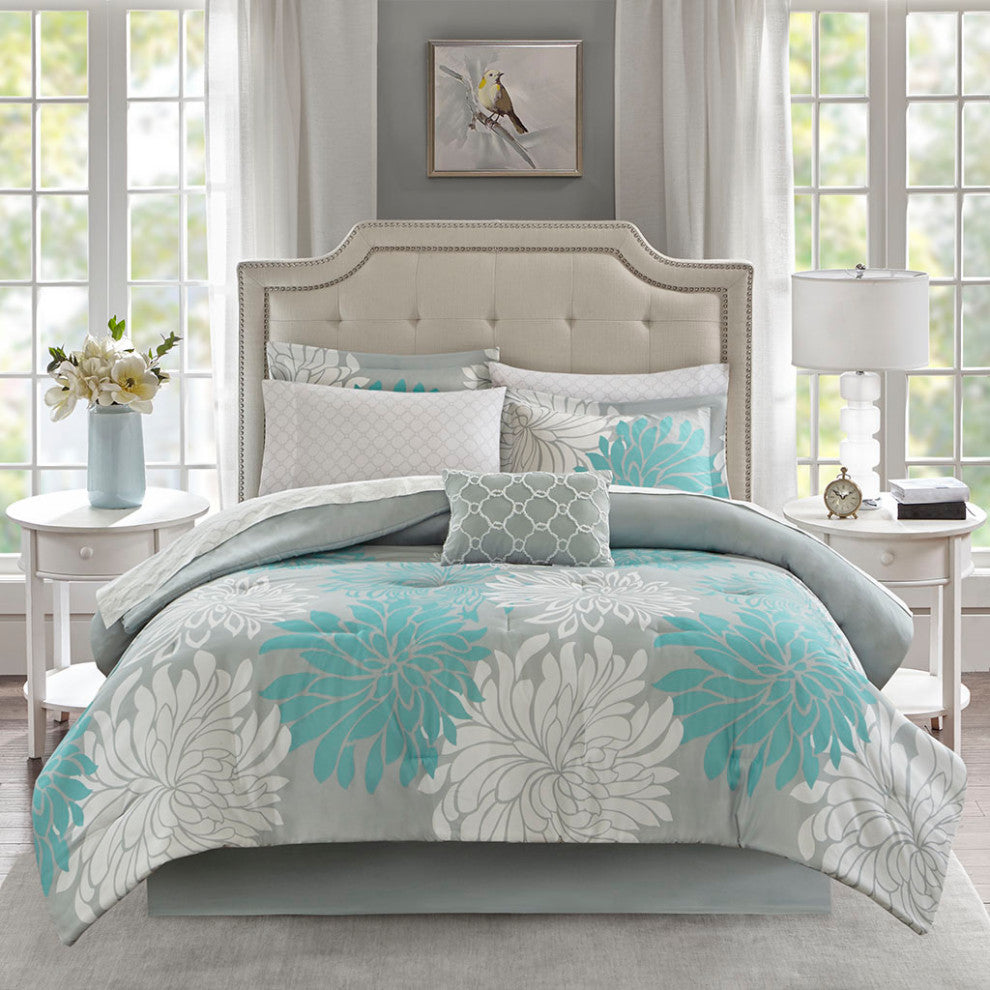 Madison Park Essentials Maible 7 Piece Twin Comforter Set With Cotton Bed Sheets