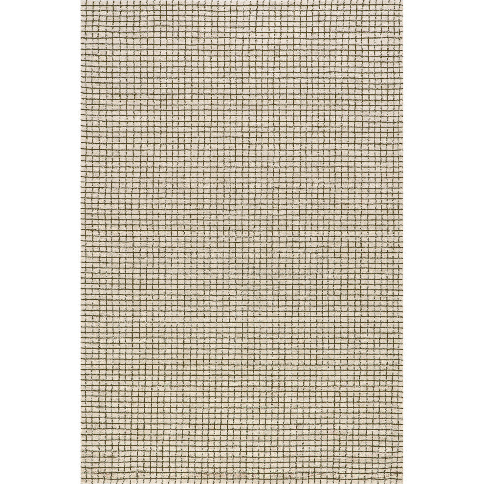 Melrose Checked Wool Area Rug, Green 9' x 12'