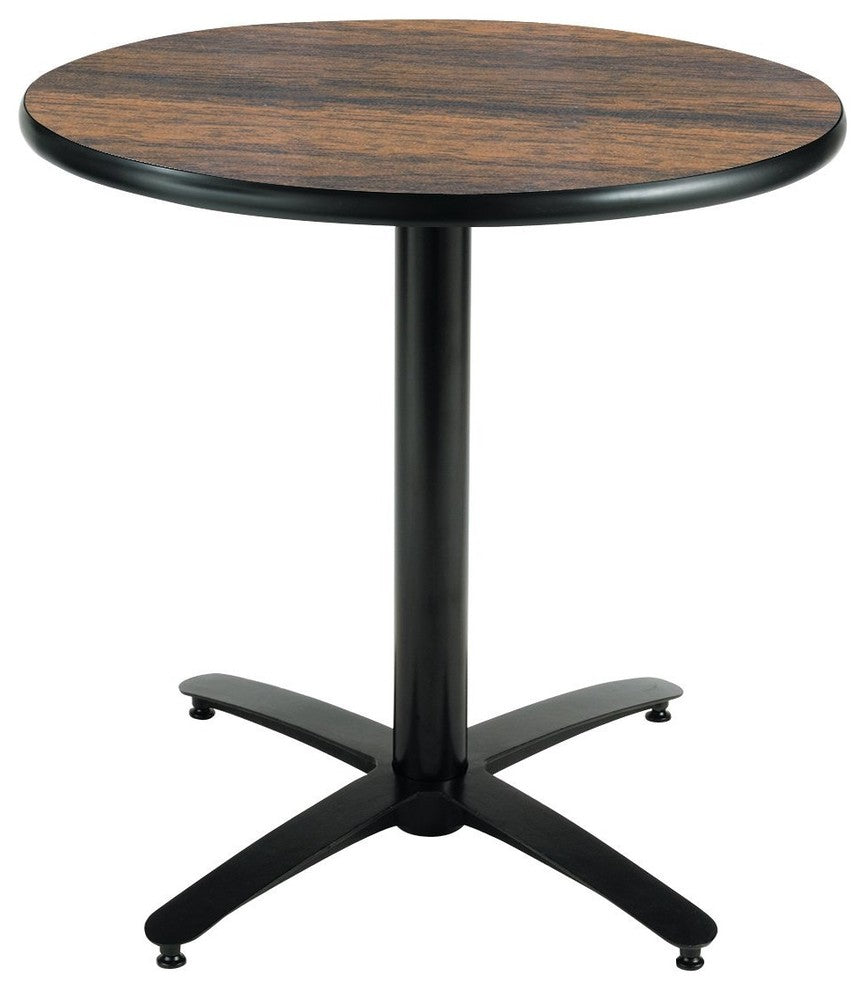 Durable Round Pedestal Table With ArchedxBase, Commercial Grade, 42", Waln