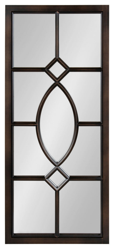 Cassat Framed Wall Accent Mirror, Brown 13x30