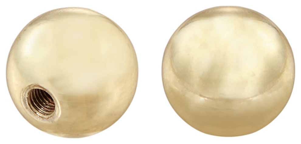 Aspen Creative 24029-12, Sphere Finial, Brass Plated Finish, 1"H, Set of 2