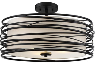 Spiral 3-Light Semi-Flush Mount, Mystic Black