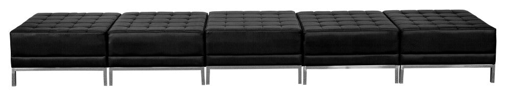 Hercules Imagination Series Black Leather Five Seat Bench