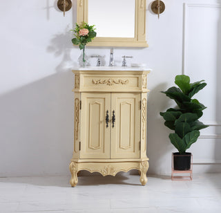 Bathroom Vanity, Light Antique Beige, 24", Single Sink