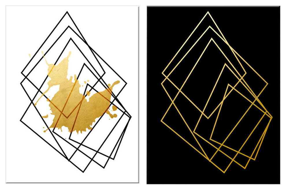 Wrapped Canvas 'Gilt Mod I/IB' 2 Piece Wall Decor, 2-Piece Set, 40"x60"