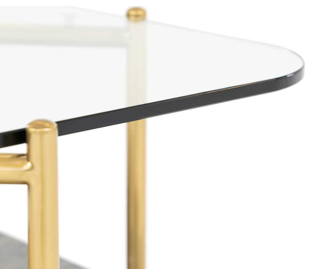 Modrest Cari Glam Gold + Glass End Table