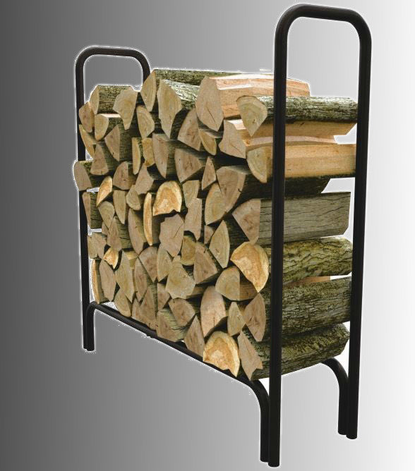 Panacea™ 15203 Deluxe Steel Log Rack, 4', Black