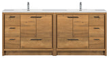 ALMA-ALLIER 84"  VANITY WITH SINK, Natural-Oak