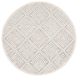 Safavieh Micro-Loop Collection MLP262 Rug, Grey/Ivory, 5' Round