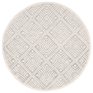 Safavieh Micro-Loop Collection MLP262 Rug, Grey/Ivory, 5' Round