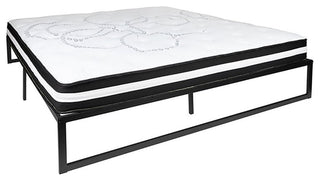 14" Metal Platform Bed Frame w/10" Mattress (No Box Spring Required), King
