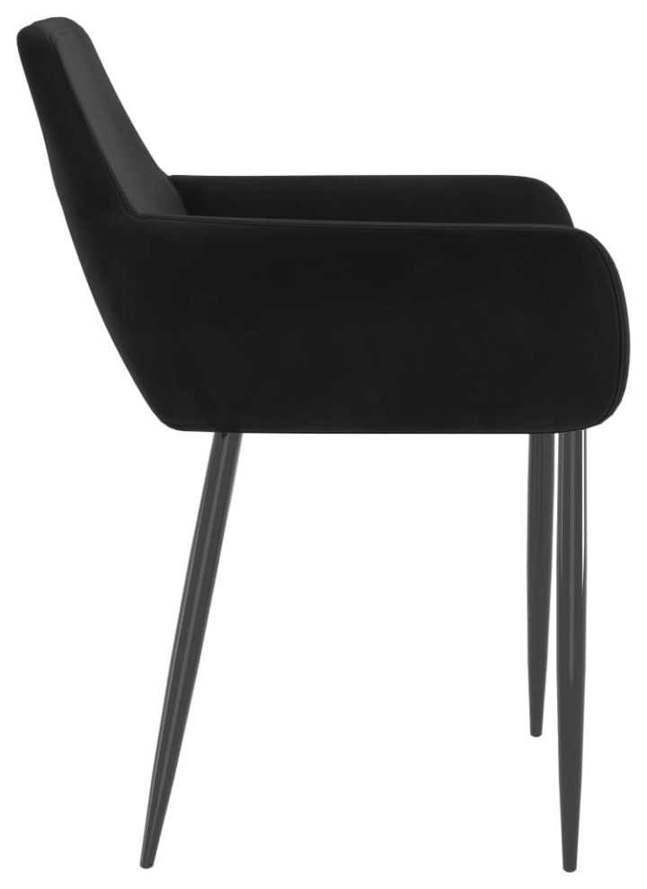 vidaXL Dining Chairs 4 pcs Black Velvet
