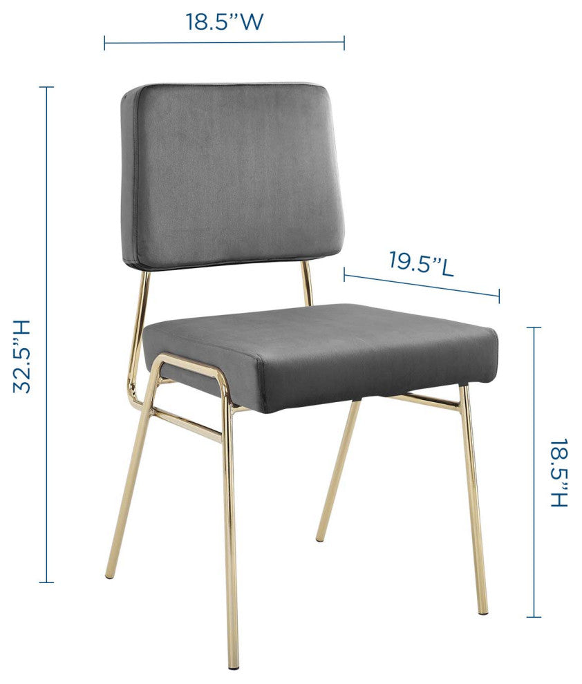 Craft Performance Velvet Dining Side Chair Gold Gray
