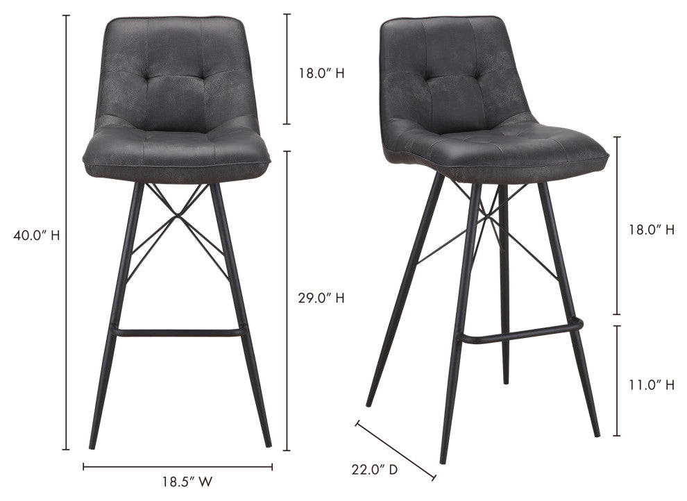 Industrial Morrison Barstool - Grey