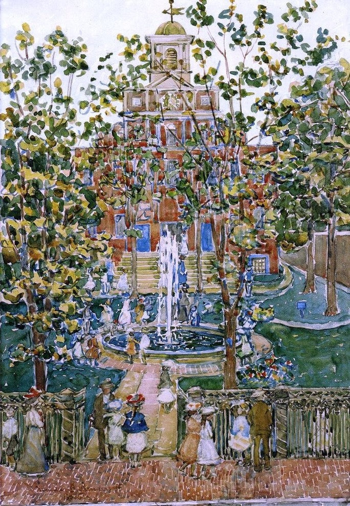 Maurice Prendergast The Bartol Church (also known as The Fountain) Canvas Wrap