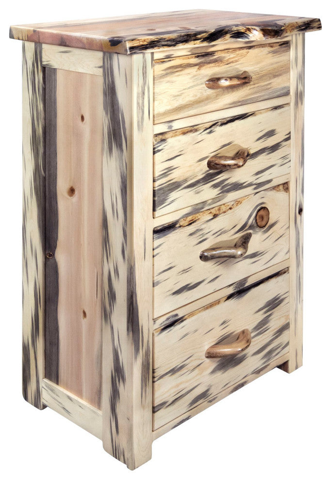 Big Sky Collection Live Edge 4 Drawer Chest of Drawers, Natural
