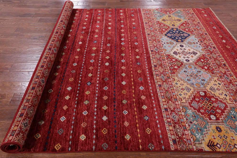 Super Kazak Khorjin Hand-Knotted Rug 6' 8" X 9' 10" Q5423