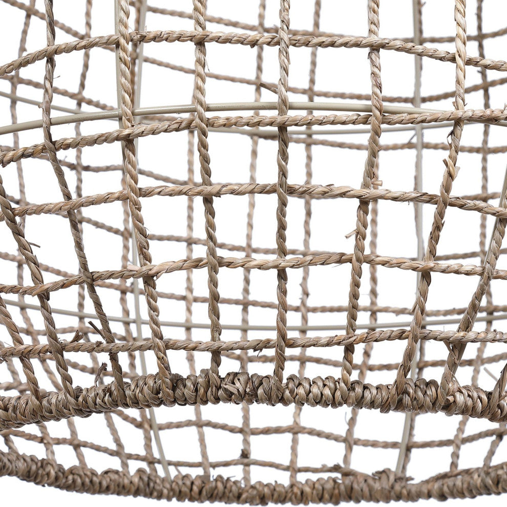 Uttermost 21535 Cross 24"W Coastal Sea Grass Cross Weave Cage - Natural Sea