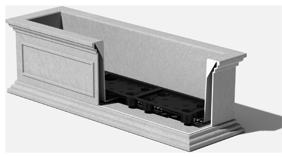 Brixton Planter Box, 36", Gray, 1 Pack