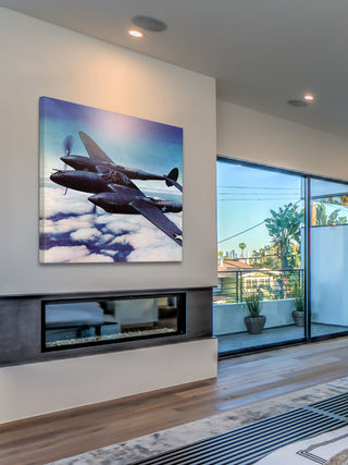 "Black Plane" Painting Print on Wrapped Canvas