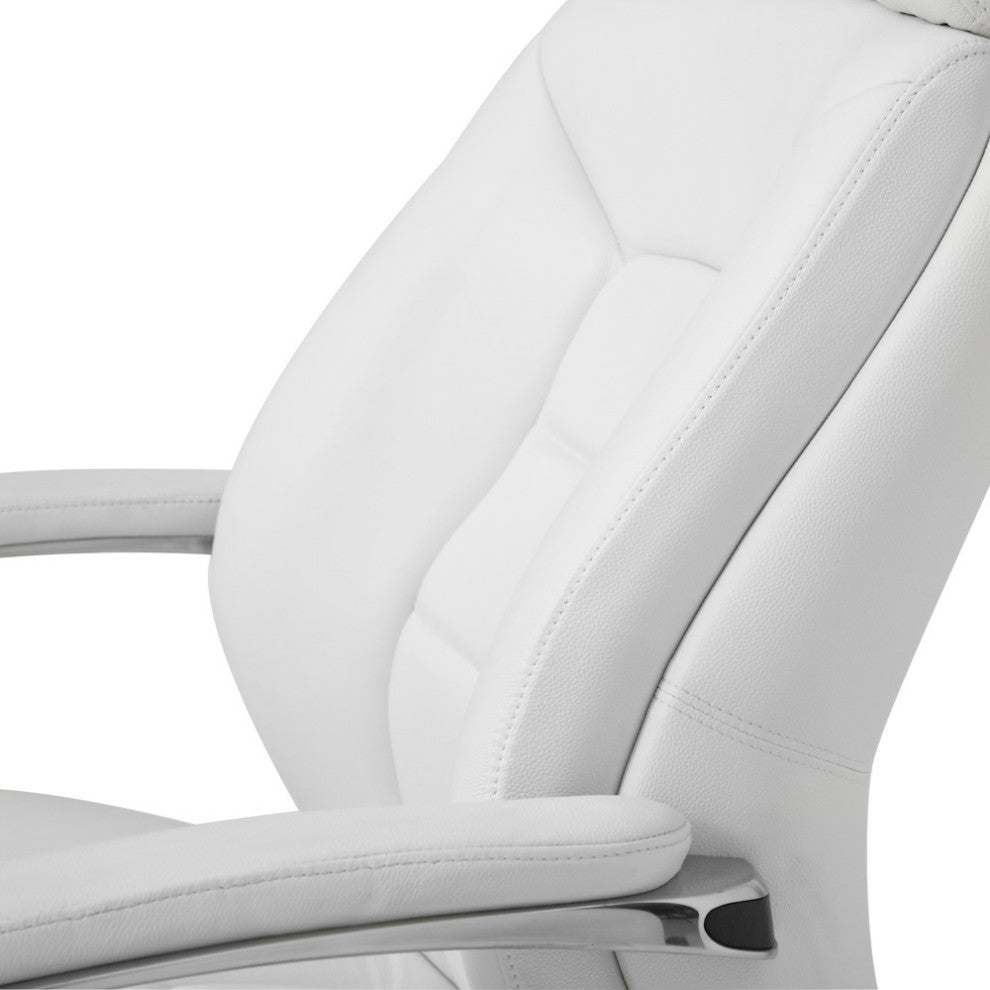 Gates Fully Reclining Adjustable Executive Chair Soft Top Grain Leather, White
