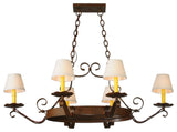 56L Handforged Oval 8 LT W/Downlights Chandelier