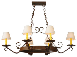 56L Handforged Oval 8 LT W/Downlights Chandelier