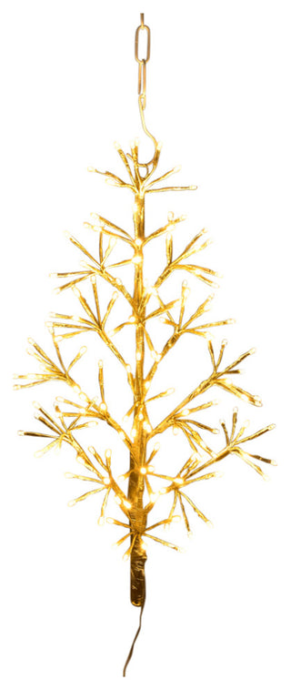 2' Gold Wall Mount LED Tree