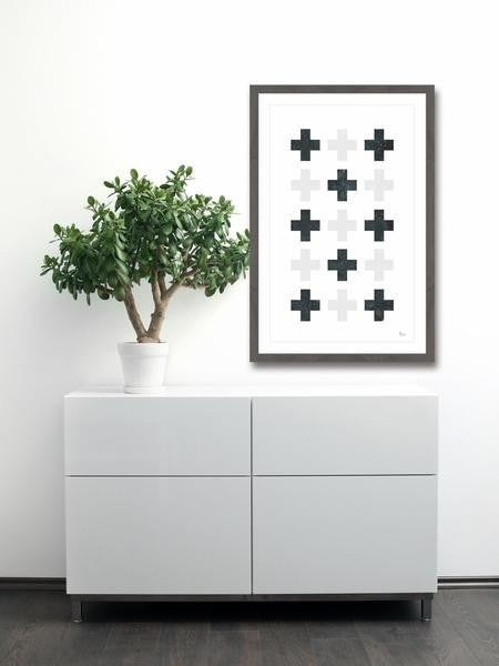 "Positive Ions" Framed Painting Print, 12"x18"