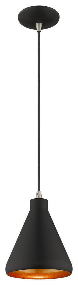 Livex Lighting Black 1-Light Mini Pendant
