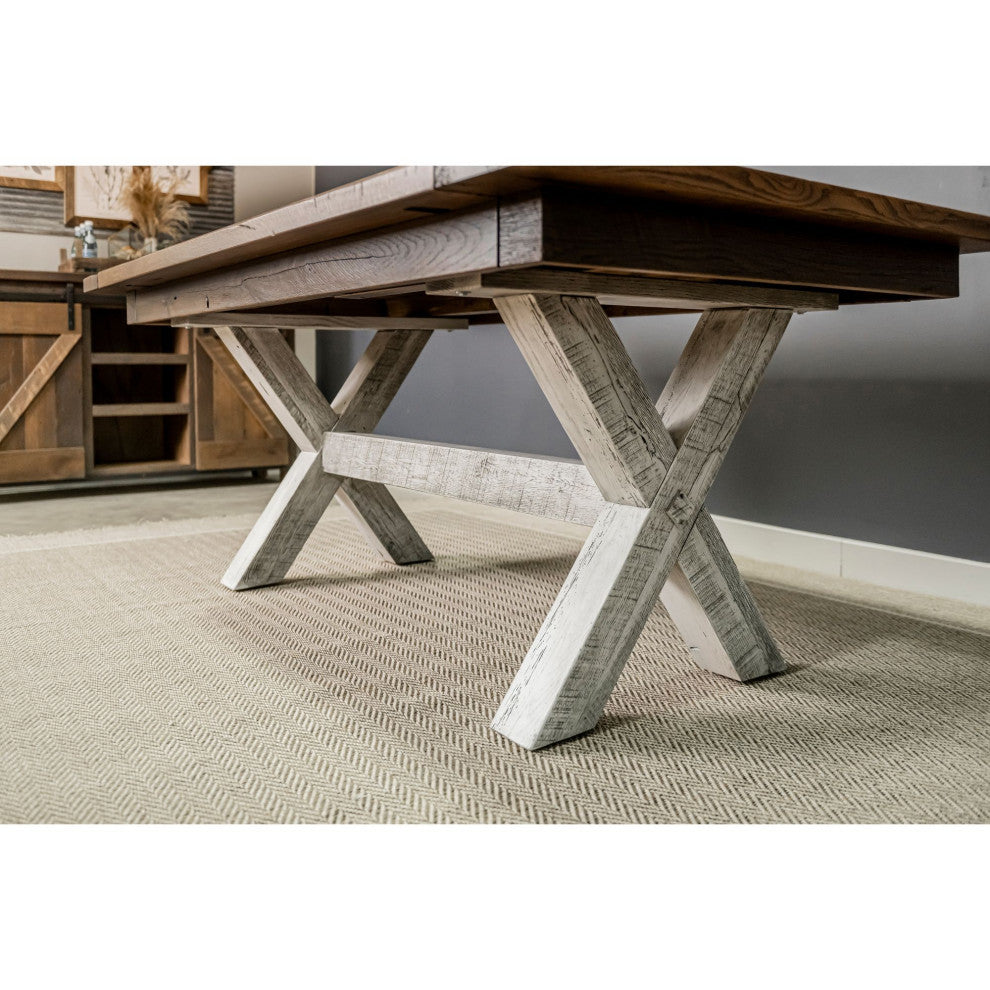 Parker Extendable Farmhouse Table, Natural, 42x90 With 2 Bb Ext