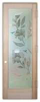 Interior Prehung Door or Interior Slab Door - Hibiscus Hummingbirds -...