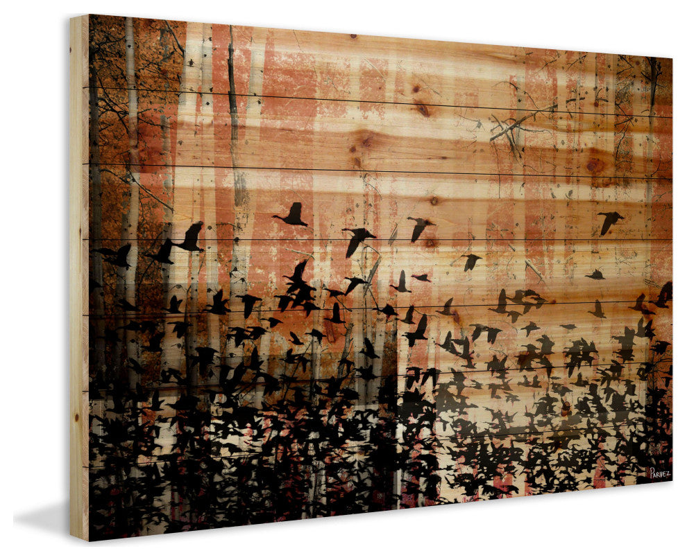 "Aspen Wood" UV Ink Print on Natural Pine Wood, 45"x30"