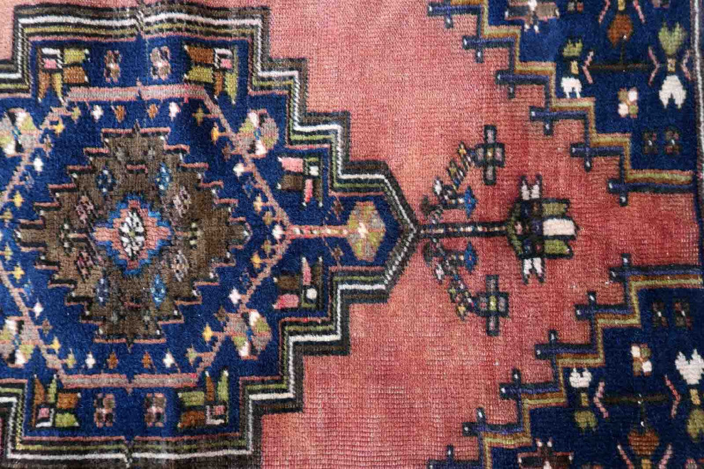 Handmade Vintage Afghan Baluch Rug 2.8'x4.6', 87cmx141cm 1940s