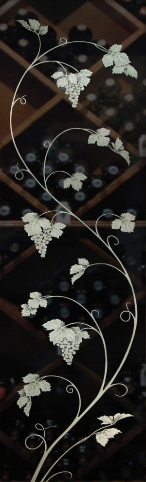 Wine Door - Vineyard Grapes Unfurled - Primed - 30" x 84" - Knob on Left -...