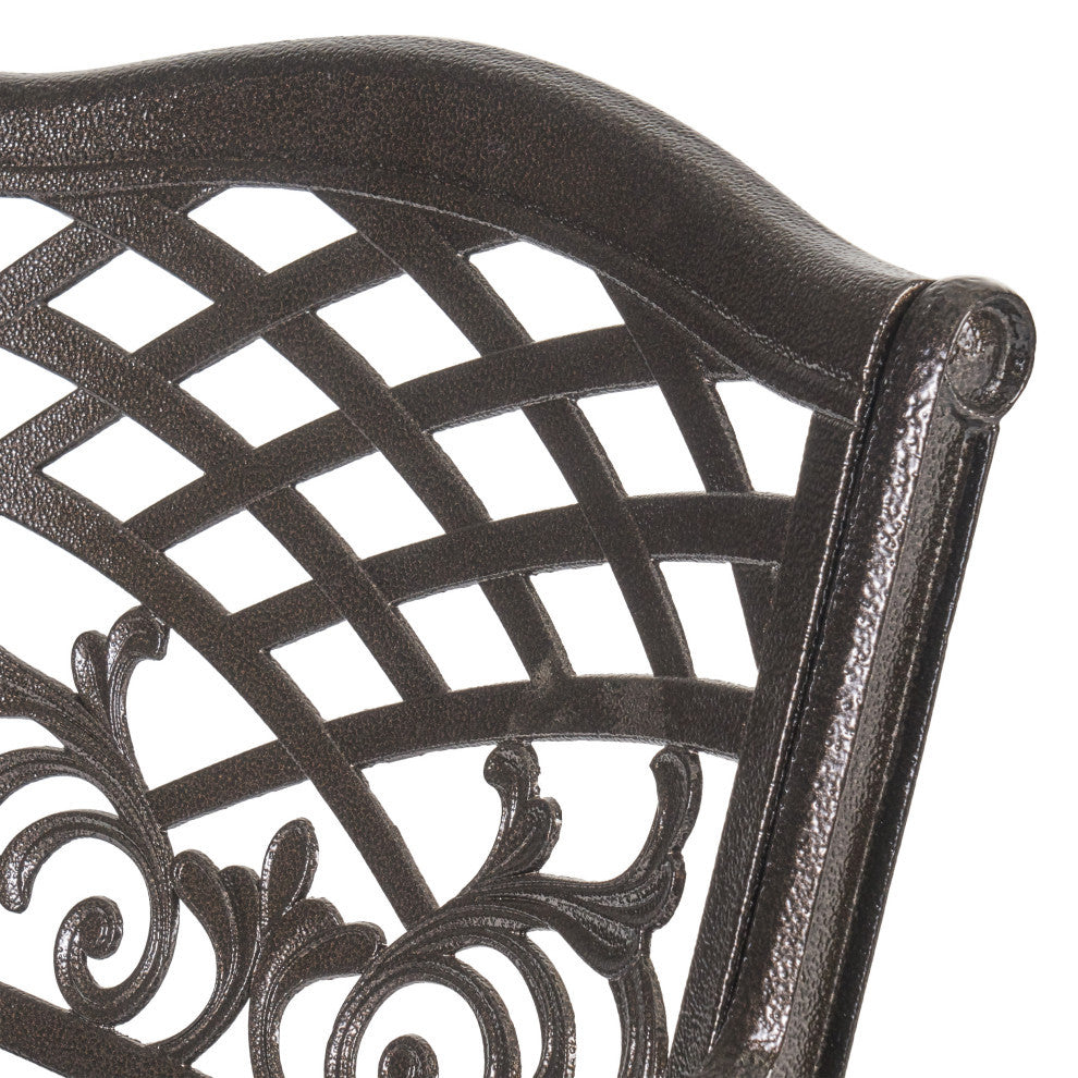 Covington Sarasota Traditional Outdoor 4-Seater Cast Aluminum Dining Set