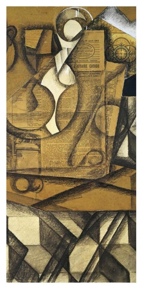 "Teacups (center)" Digital Paper Print by Juan Gris, 19"x38"