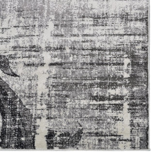 MACHINE MADE HEATSET POLYPROPYLENE AREA RUGS -Silver Color,Floral Design, [Rectangle] 4'x6'