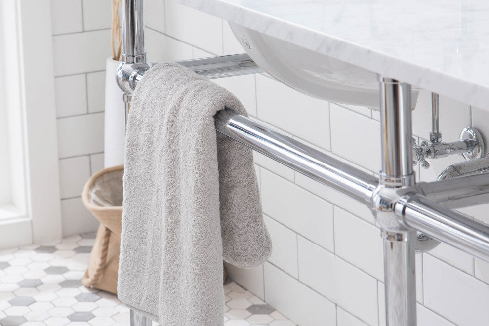 Embassy 72" Wide Double Wash Stand, P-Trap, Countertop With Basin, Faucet