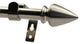 Adjustable Lance Drapery Rod Set, 84"-120", Brushed Steel