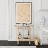 Butler Selena Grey & White Rattan Bar Cart