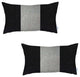Set of 2 Black and White Lumbar Pillow Covers