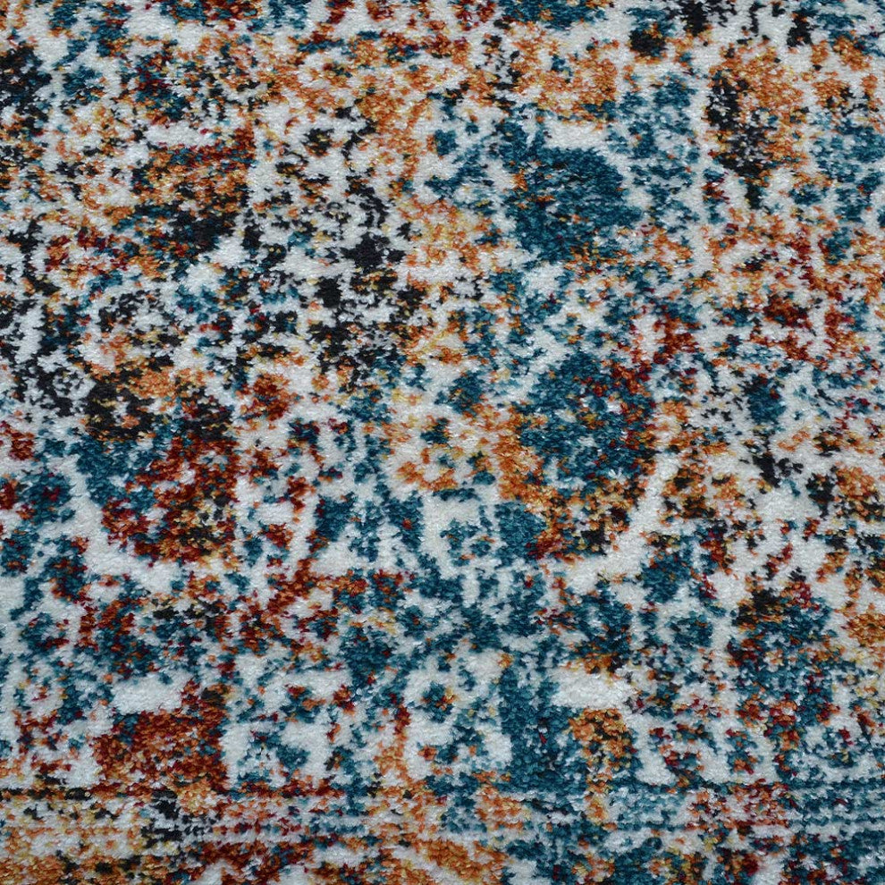 MACHINE MADE HEATSET POLYPROPYLENE AREA RUGS -Ivory Color,Oriental Design, [Rectangle] 6'7''x9'