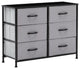 6 Fabric Drawers Steel Frame Double Dresser, Grey