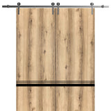 Sturdy Double Barn Door 48 x 96 with | Planum 0012 Oak with  | 13FT
