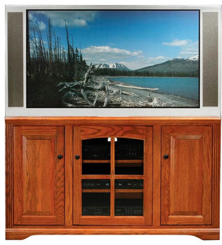 Eagle Furniture Oak Ridge 55" Tall Entertainment Console, Lite Oak