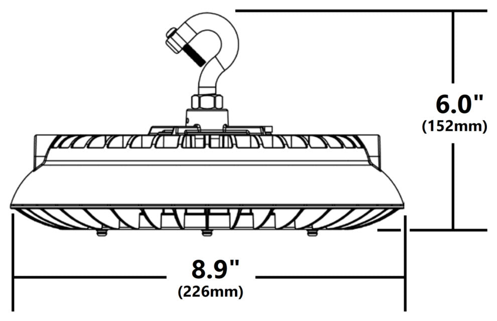 HBC3 Series 100-Watt LED Low/High Bay, 5000K, Black