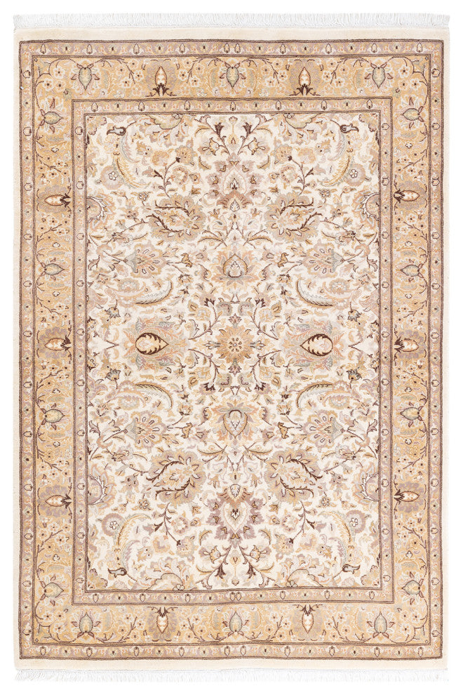 Mogul, One-of-a-Kind Hand-Knotted Area Rug Ivory, 4' 2 x 6' 1